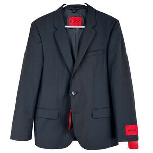 Hugo by Hugo Boss NWT Extra Slim Fit Jacket in Bi-Stretch Black Henry Size 38S